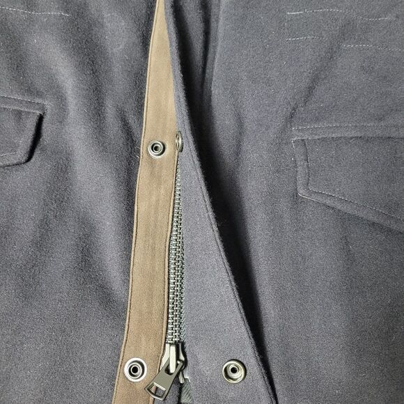 Vince Men's Field Jacket Size XL  Suede Trim Blue Navy - Picture 8 of 16